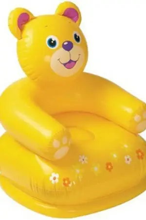 Inflatable Teddy Bear Chair  for kids (3-8Y) (Finish Color - Yellow, Pre-assembled)