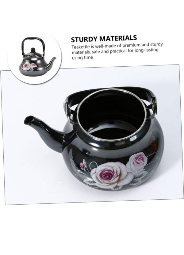 Vintage Mirror Glaze Pot Smooth Black Kitchen 1.5L Kettle - Image 3
