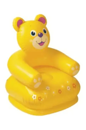 Inflatable Teddy Bear Chair for Kids (3-8Y) (Finish Color - Yellow, Pre-assembled)