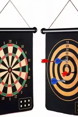 Dart Board with 4 pcs Safe Darts for Indoor and Outdoor Game (Roll Dart 12 Inch)