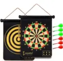 Dart Board with 4 pcs Safe Darts for Indoor and Outdoor Game (Roll Dart 12 Inch)