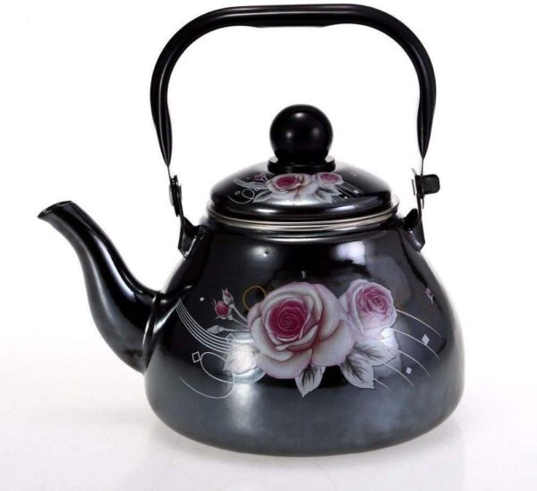 Vintage Mirror Glaze Pot Smooth Black Kitchen 1.5L Kettle
