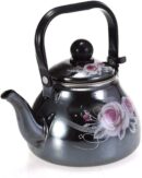 Vintage Mirror Glaze Pot Smooth Black Kitchen 1.5L Kettle