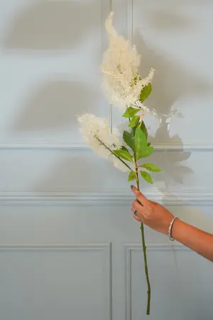 Faux Millet Grass Flower Stick (White) - 33 CM | Add timeless elegance to your home