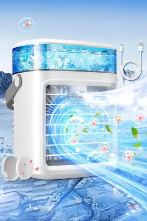 Mini Air Cooler Mist Fan | Portable Humidifier - Mini Cooler for Home | 3 Speed Mode with Water Spray