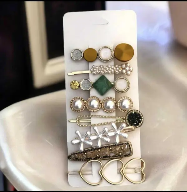 Premium Korean Style Hair Clips (Multicolour, 8 Pcs)