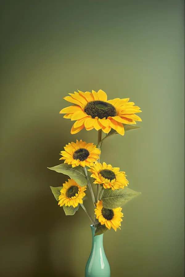Sunshine Splendor Sunflower – 5-Head (40") | Long Stem Silk Artificial Flower - Image 4