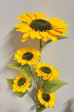 Sunshine Splendor Sunflower – 5-Head (40") | Long Stem Silk Artificial Flower