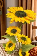 Sunshine Splendor Sunflower – 5-Head (40") | Long Stem Silk Artificial Flower