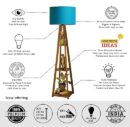Wooden Floor Lamp with Shelf (Natural Jute) LED Bulb Included