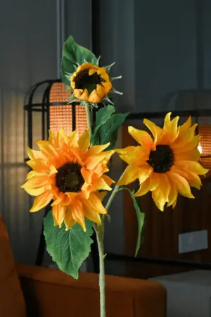 Sunshine Splender Sunflower Bunch | Long Stem Silk Sunflower